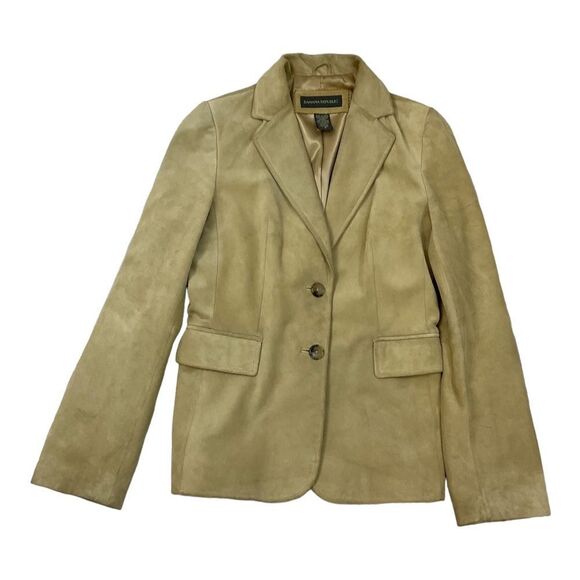 Banana Republic Women's Beige Tan Suede Leather Blazer Jacket Size 4 - Picture 7 of 15